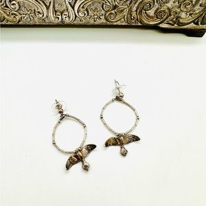 Vintage Silver Fetish Bird Earrings